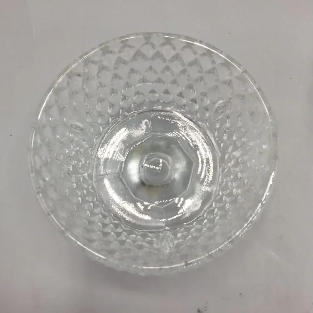 Fairy Lamp Clear Glass Diamond Point Candle Holder 5 1/2 Inch Vintage Indiana